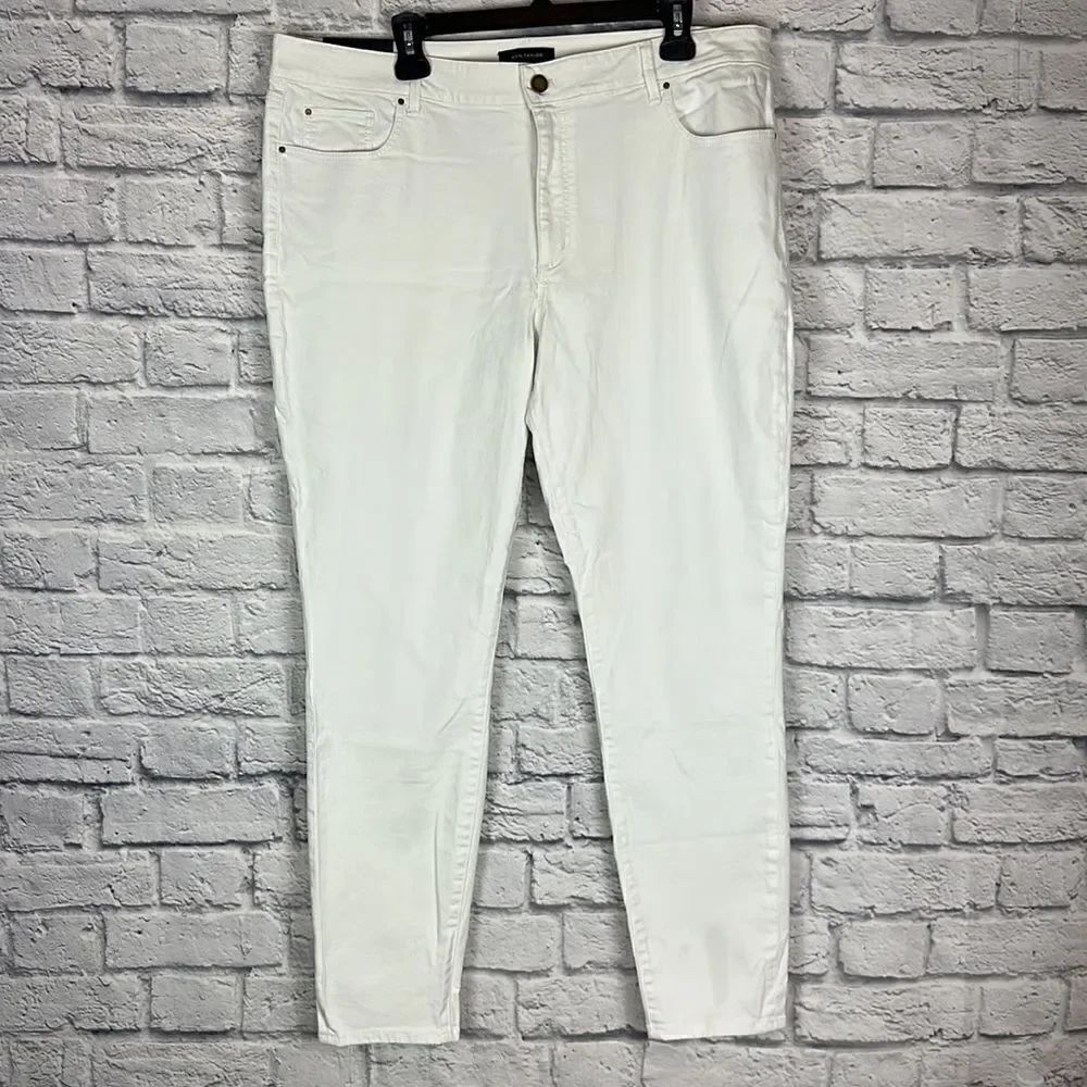Ann Taylor White Jeans The Skinny Ankle Curvy Fit NWT Size 18 TALL